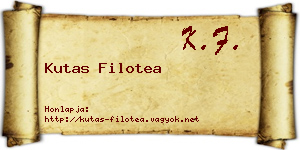 Kutas Filotea névjegykártya